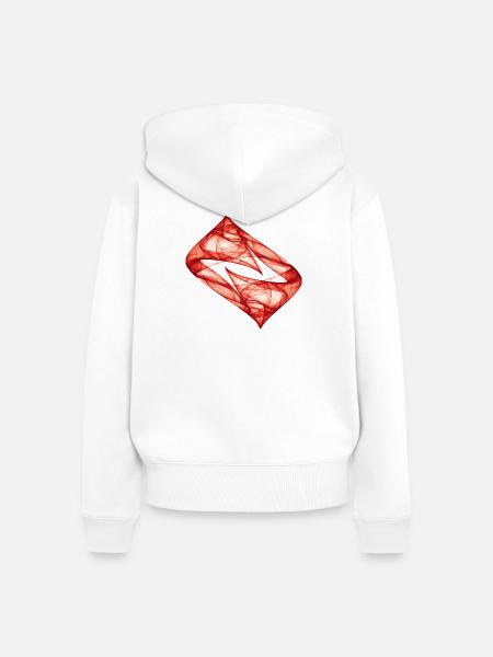 Dynamische Spur - Rot - Frauen Premium Bio Zip Hoodie - Weiß