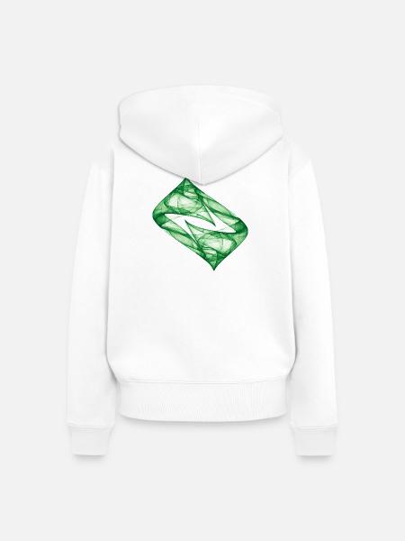 Dynamische Spur - Grün - Frauen Premium Bio Zip Hoodie - Weiß