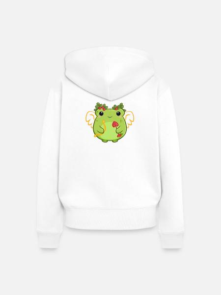 Liebes-Frosch mit Herzbogen - Frauen Premium Bio Zip Hoodie - Weiß