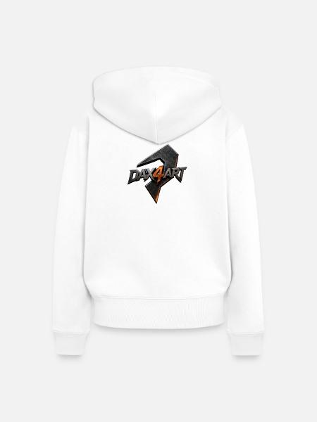 DAX4ART Metall-Logo Lightning - Frauen Premium Bio Zip Hoodie - Weiß