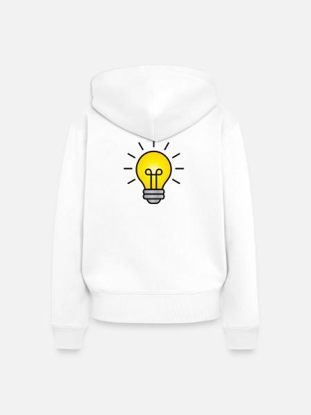 Hellgelbe Glühbirne - Frauen Premium Bio Zip Hoodie - Weiß
