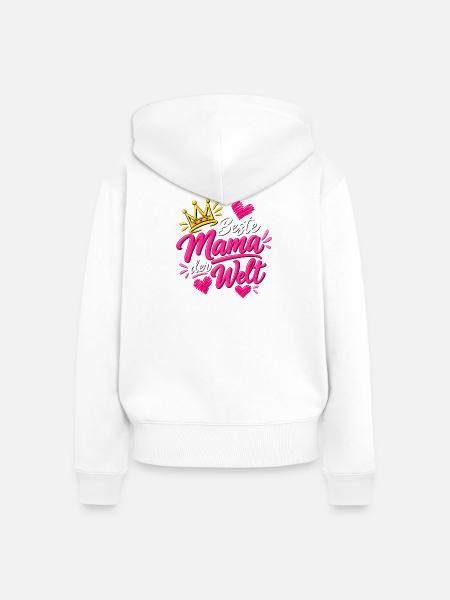 Beste Mama - Frauen Premium Bio Zip Hoodie - Weiß