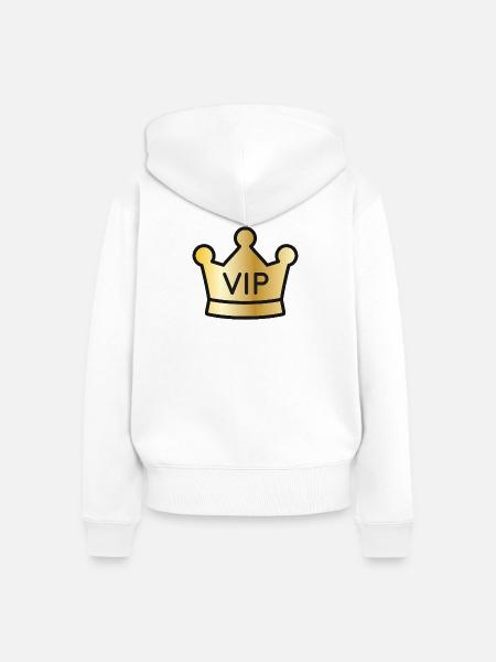 Goldene VIP-Krone - Frauen Premium Bio Zip Hoodie - Weiß