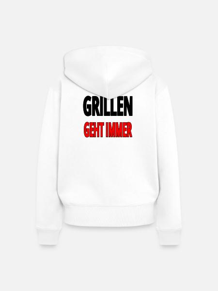 Grillen - Frauen Premium Bio Zip Hoodie - Weiß
