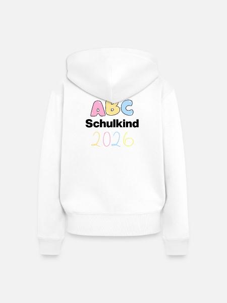 SCHULKIND 2026, EINSCHULUNG, ERSTKLÄSSLER, SCHULE - Frauen Premium Bio Zip Hoodie - Weiß