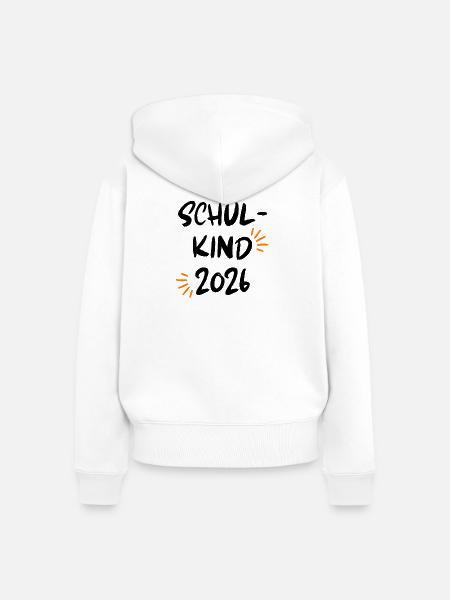 SCHULKIND 2026, EINSCHULUNG, ERSTKLÄSSLER, SCHULE - Frauen Premium Bio Zip Hoodie - Weiß