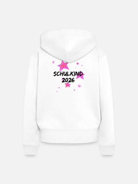 SCHULKIND 2026, EINSCHULUNG, ERSTKLÄSSLER, SCHULE - Frauen Premium Bio Zip Hoodie - Weiß