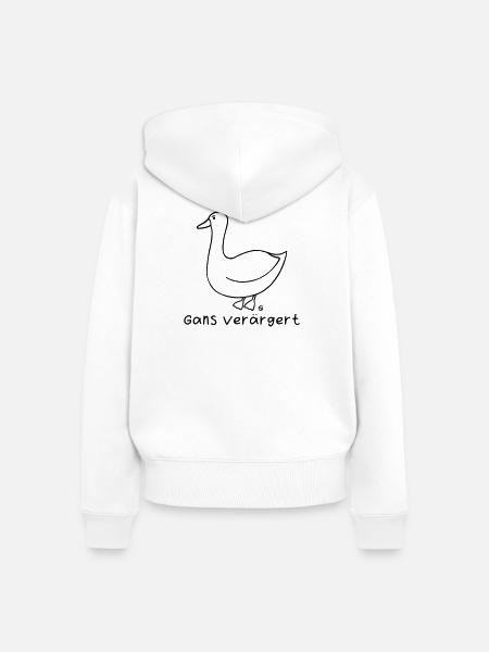 Gans verärgert - Frauen Premium Bio Zip Hoodie - Weiß