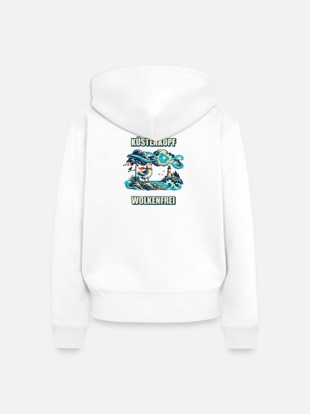 Küstenkopf, wolkenfrei - Frauen Premium Bio Zip Hoodie - Weiß
