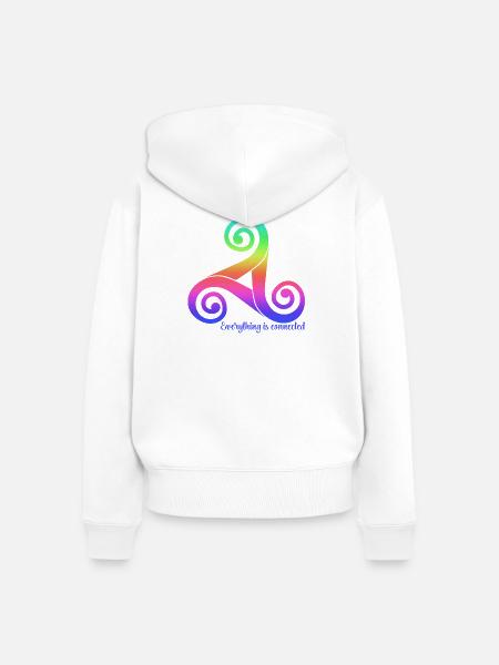 Triskele Rainbow Var02 Statement  - Frauen Premium Bio Zip Hoodie - Weiß