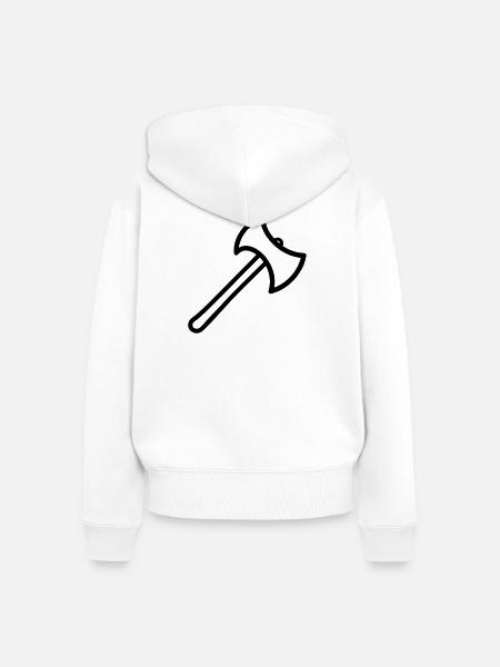 Axt - Frauen Premium Bio Zip Hoodie - Weiß
