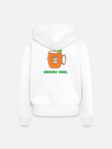 MOSCOW MUHL - Frauen Premium Bio Zip Hoodie - Weiß