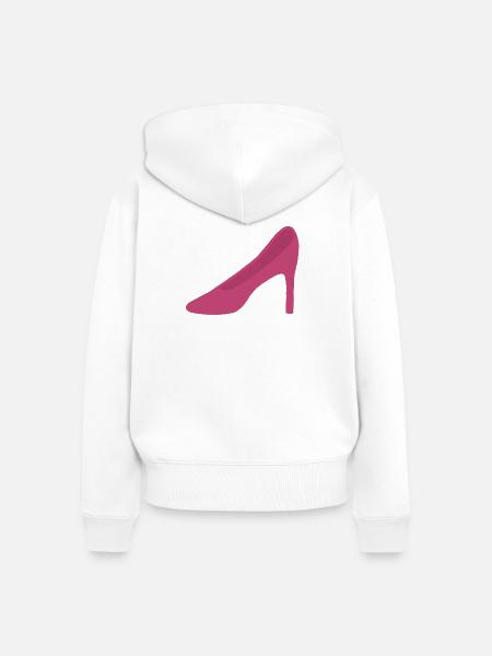 Rosa High Heels - Frauen Premium Bio Zip Hoodie - Weiß