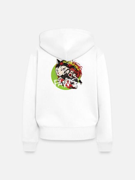 Grinding-Paws - Frauen Premium Bio Zip Hoodie - Weiß