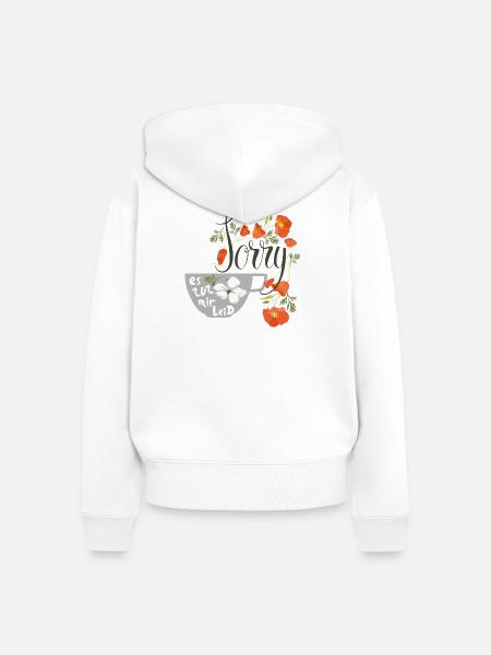 Sorry  es tut mir Leid - Frauen Premium Bio Zip Hoodie - Weiß