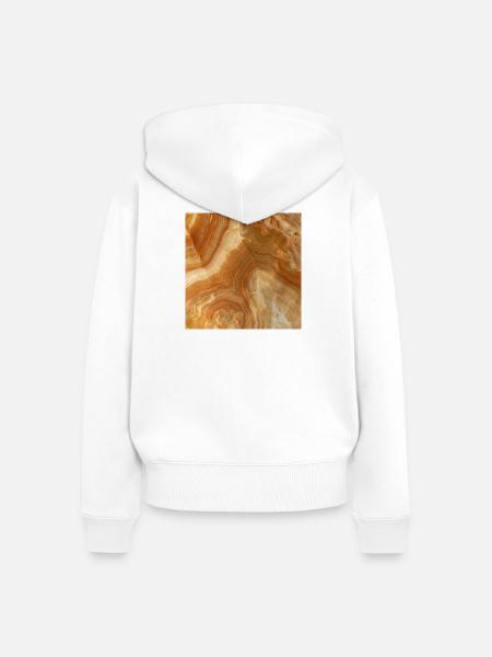 Orangen- und Honigagat - Frauen Premium Bio Zip Hoodie - Weiß