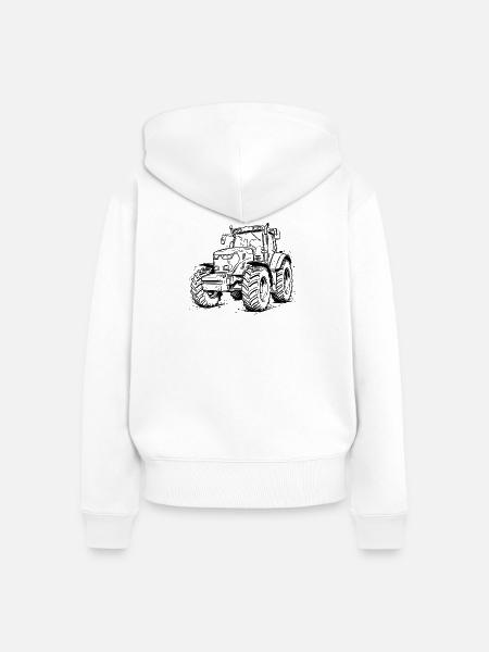 Traktor / Traktor / Traktor - Frauen Premium Bio Zip Hoodie - Weiß