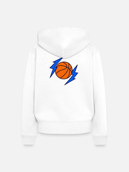 Basketball Lightning - Frauen Premium Bio Zip Hoodie - Weiß