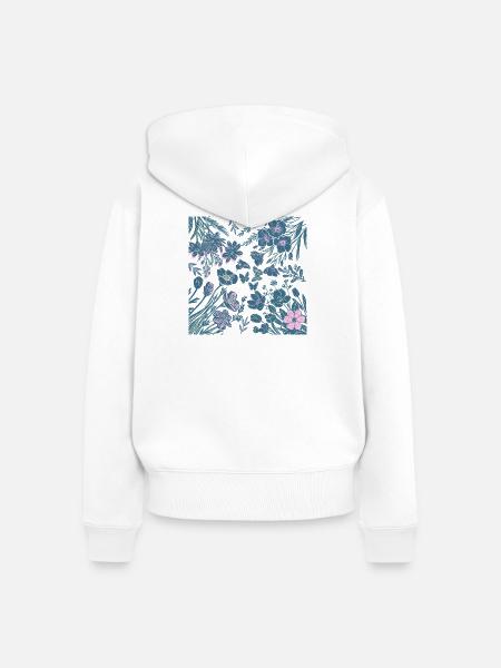 Nachtaktive Blüte - Frauen Premium Bio Zip Hoodie - Weiß