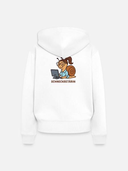 SCHNECKRETÄRIN - Frauen Premium Bio Zip Hoodie - Weiß