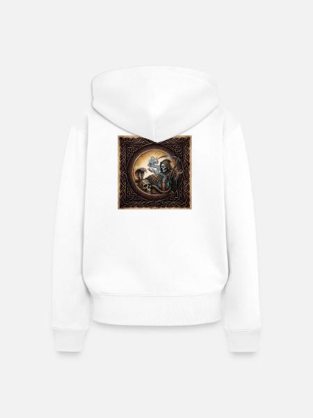 Coffee Break of Death (Steampunk-Stil) - Frauen Premium Bio Zip Hoodie - Weiß