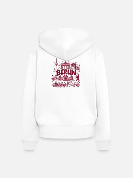 Berlin - Hauptstadt mit Sehenswürdigkeiten - Frauen Premium Bio Zip Hoodie - Weiß