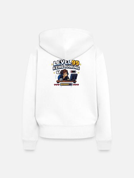 Level 99 - Frauen Premium Bio Zip Hoodie - Weiß
