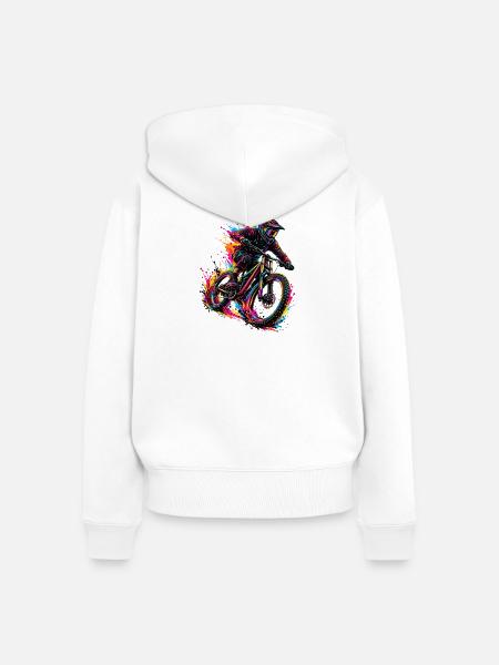 Color_biker - Frauen Premium Bio Zip Hoodie - Weiß