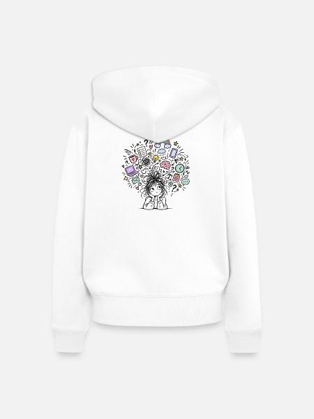 adhs-brain - Frauen Premium Bio Zip Hoodie - Weiß