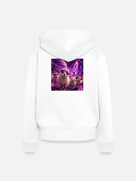 Spacesheep - Frauen Premium Bio Zip Hoodie - Weiß