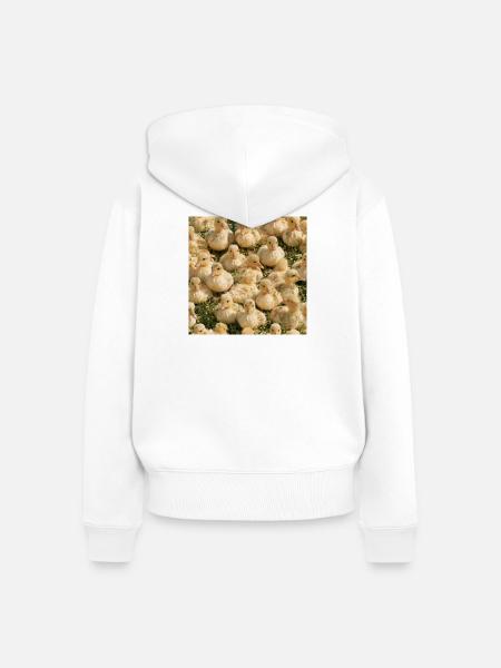 Gelbe Entenküken auf Gras - Frauen Premium Bio Zip Hoodie - Weiß