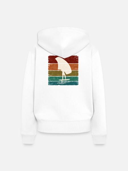 Foiling Retro Sunset Square - Frauen Premium Bio Zip Hoodie - Weiß