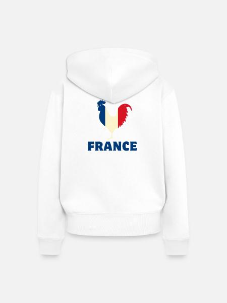 Frankreich Flagge - Frauen Premium Bio Zip Hoodie - Weiß