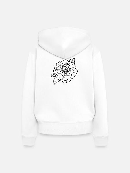 Kamelienblume - Frauen Premium Bio Zip Hoodie - Weiß