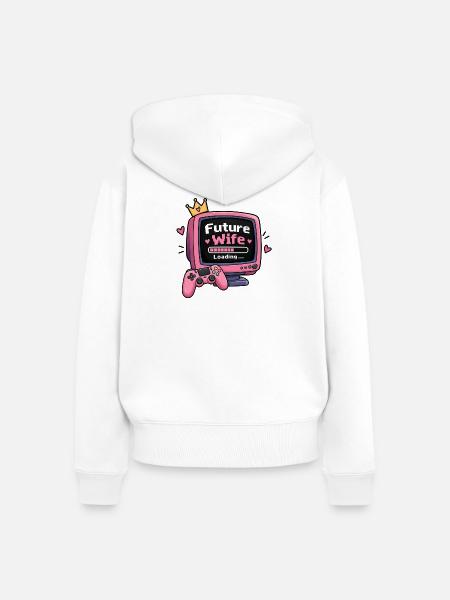 Future Wife – Loading...- Lustiges Verlobungsshirt - Frauen Premium Bio Zip Hoodie - Weiß