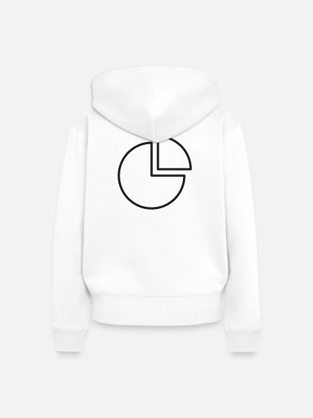 Analytics Tortendiagramm-Linien-Symbol - Frauen Premium Bio Zip Hoodie - Weiß
