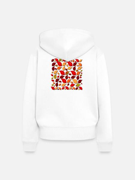 Herbstlaub Muster - Frauen Premium Bio Zip Hoodie - Weiß