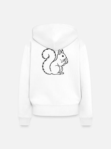 Eichhörnchen mit Eichel – Wald Natur - Frauen Premium Bio Zip Hoodie - Weiß