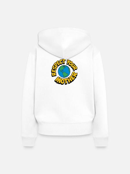 Respect your mother - Frauen Premium Bio Zip Hoodie - Weiß