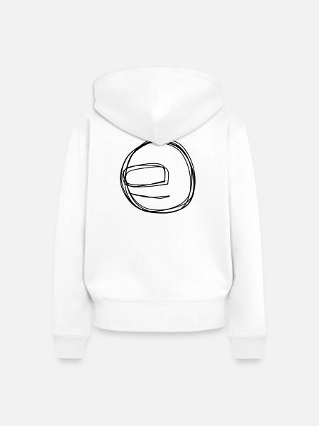 Helm handgezeichnet - Frauen Premium Bio Zip Hoodie - Weiß