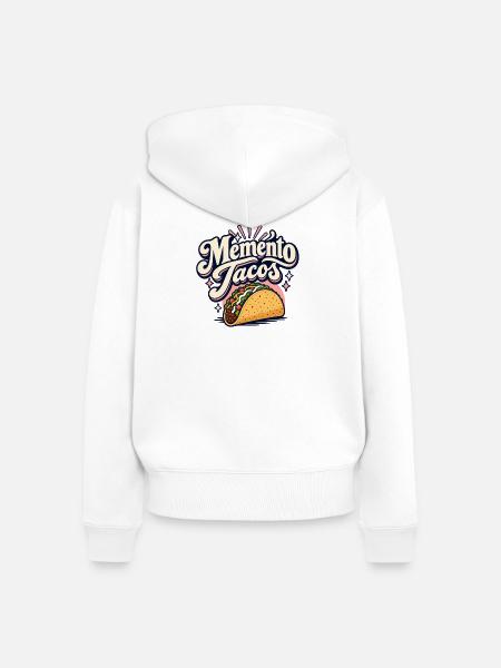 Memento Tacos Retro-Logo - Frauen Premium Bio Zip Hoodie - Weiß