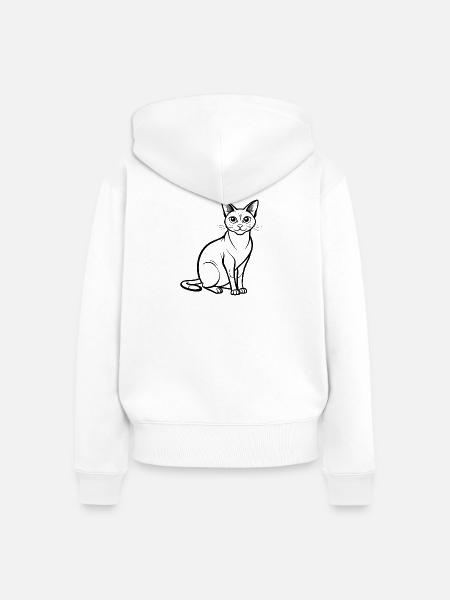 Siamkatze - Frauen Premium Bio Zip Hoodie - Weiß