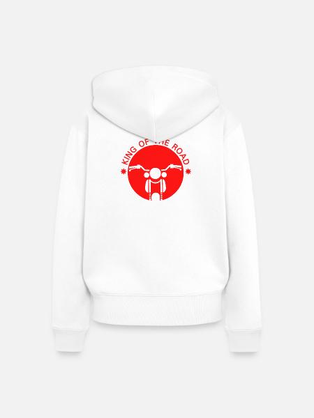König der Straße Motorrad-Logo - Frauen Premium Bio Zip Hoodie - Weiß