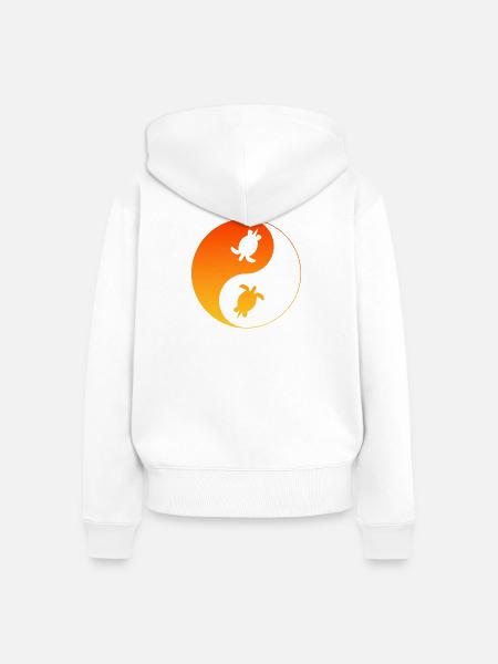 Schildkröten YinYang - Frauen Premium Bio Zip Hoodie - Weiß