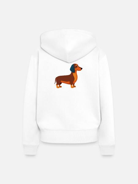 Dackel - Frauen Premium Bio Zip Hoodie - Weiß