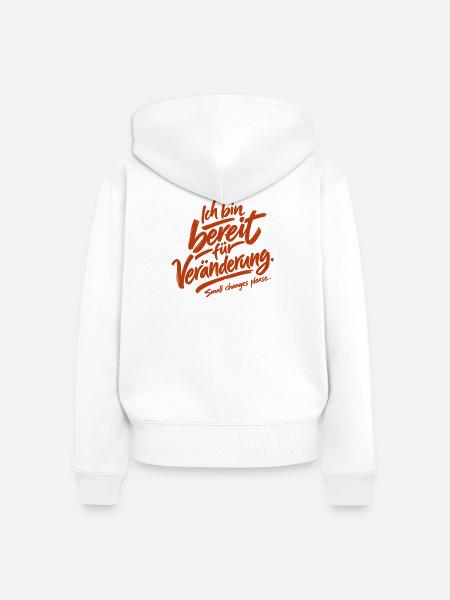Small changes please. - Frauen Premium Bio Zip Hoodie - Weiß