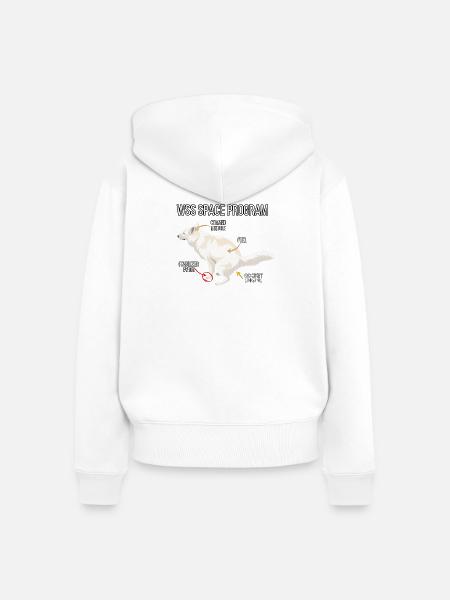 Space Dog Programm - Frauen Premium Bio Zip Hoodie - Weiß