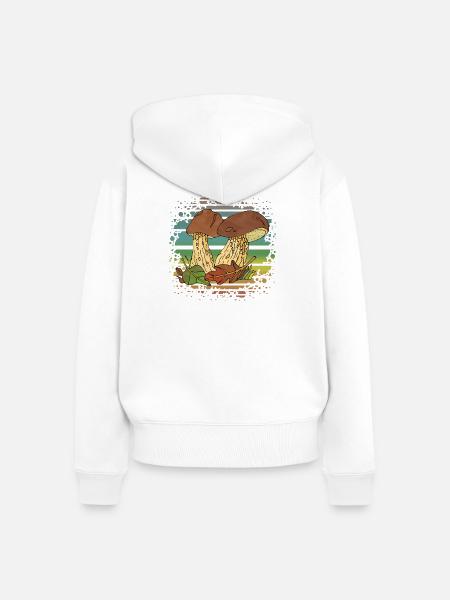 Pilze - Frauen Premium Bio Zip Hoodie - Weiß
