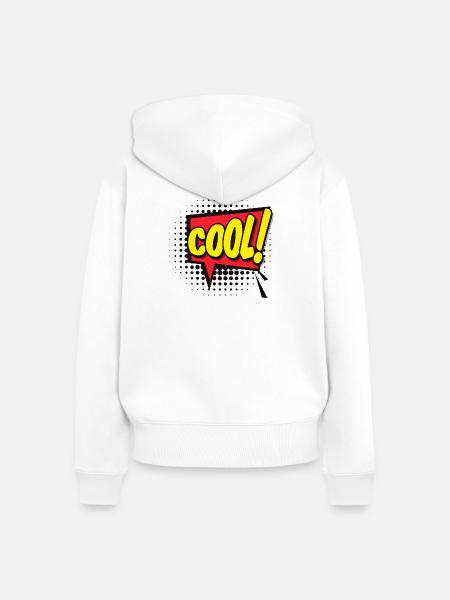 Fetter Comic Burst COOLER Ausruf - Frauen Premium Bio Zip Hoodie - Weiß