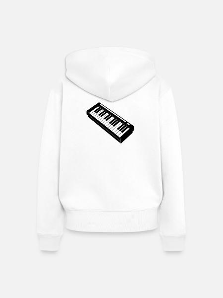 Klavier - Frauen Premium Bio Zip Hoodie - Weiß